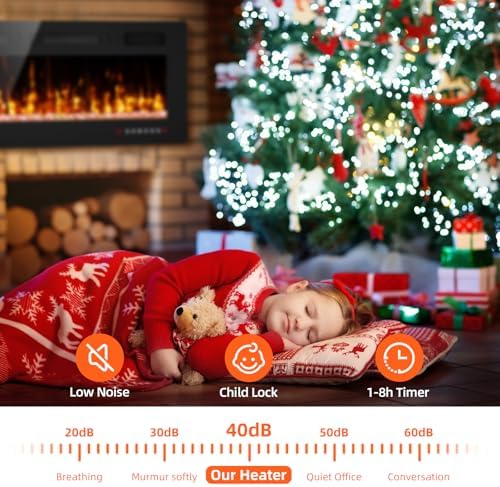 72 Inch Ultra Thin Electric Fireplace with Remote and Touch Screen