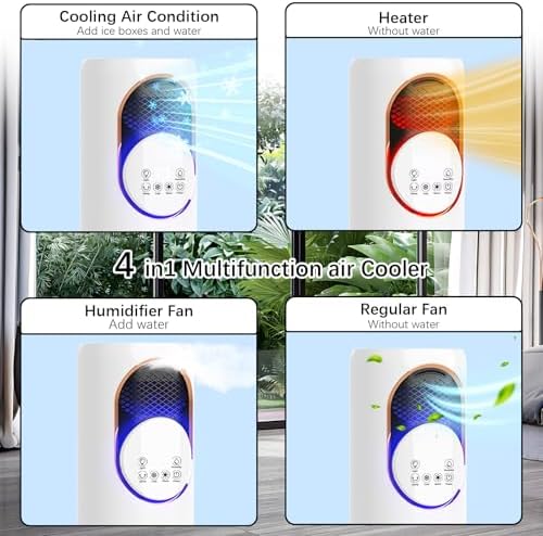 XWLAI Bladeless Tower Fan and Heater Combo with Humidifier