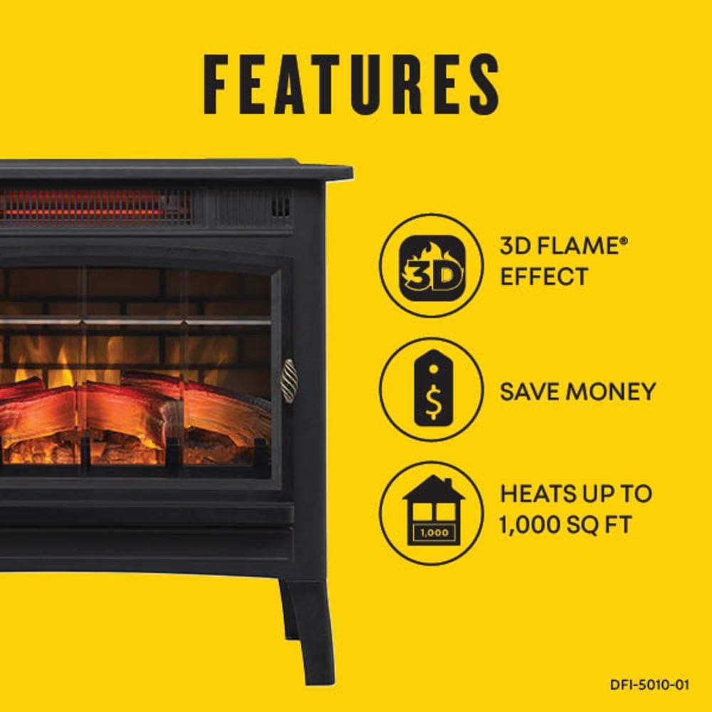 Duraflame Electric Fireplace Stove with 3D Flame Effect Bronze