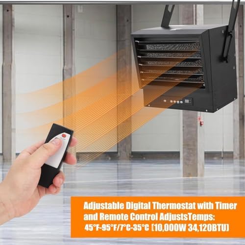 GarveeTech 10000 Watt Garage Heater with Remote Control and 12-Hour Timer