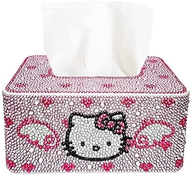 DIY Sticky Diamond Tissue Box Cover Holder with Rhinestones
