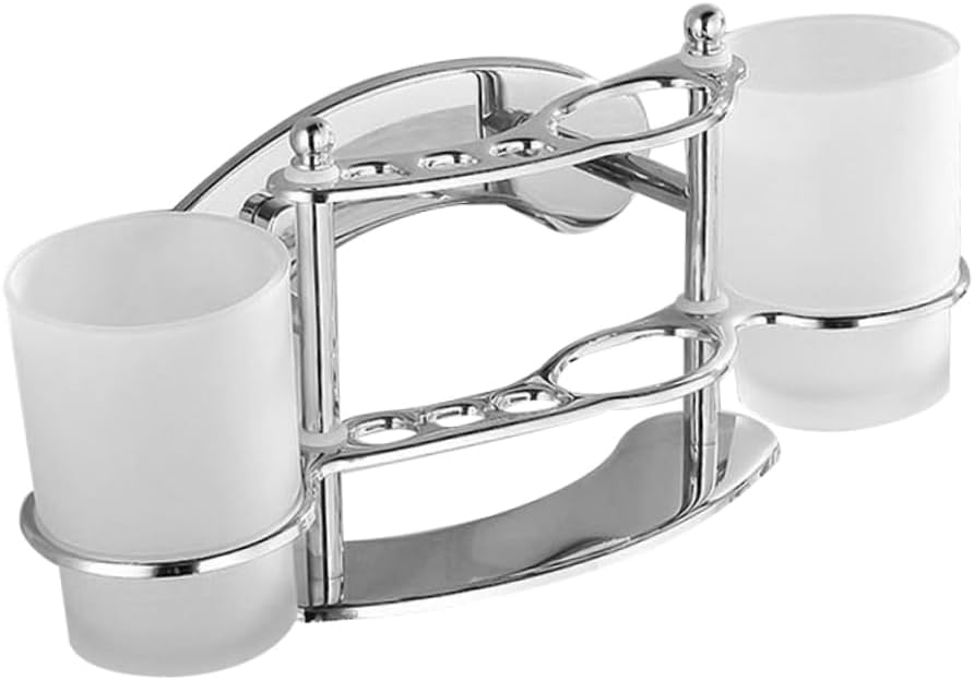FONDOTIN Wall Mounted Toothbrush Holder with Cup