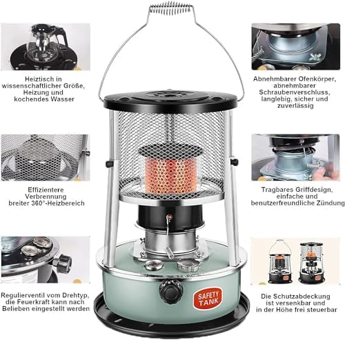 Universal Kerosene Heater with 45L Fuel Tank and Adjustable Power