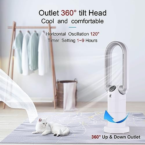 Ocean Loong 1500W Space Heater and Bladeless Fan Combo White