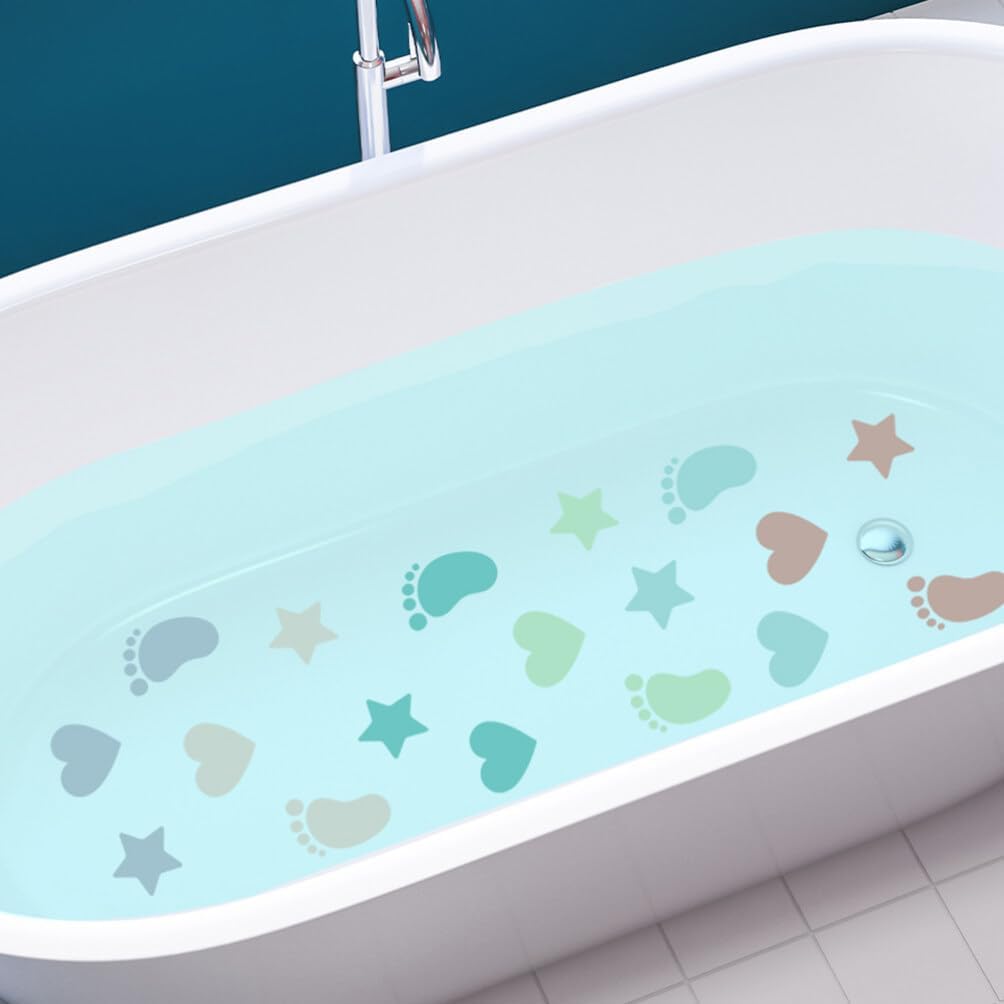 HOMSFOU Non-Slip Bathtub Stickers 6 Sheets PVC Design