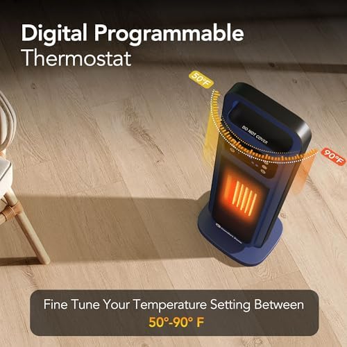 Comfort Zone 26-Inch 1500W Tower Space Heater with Remote Control