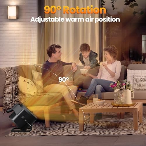 Riseon 1500W Electric Outdoor Heater with Remote Control and 3 Modes