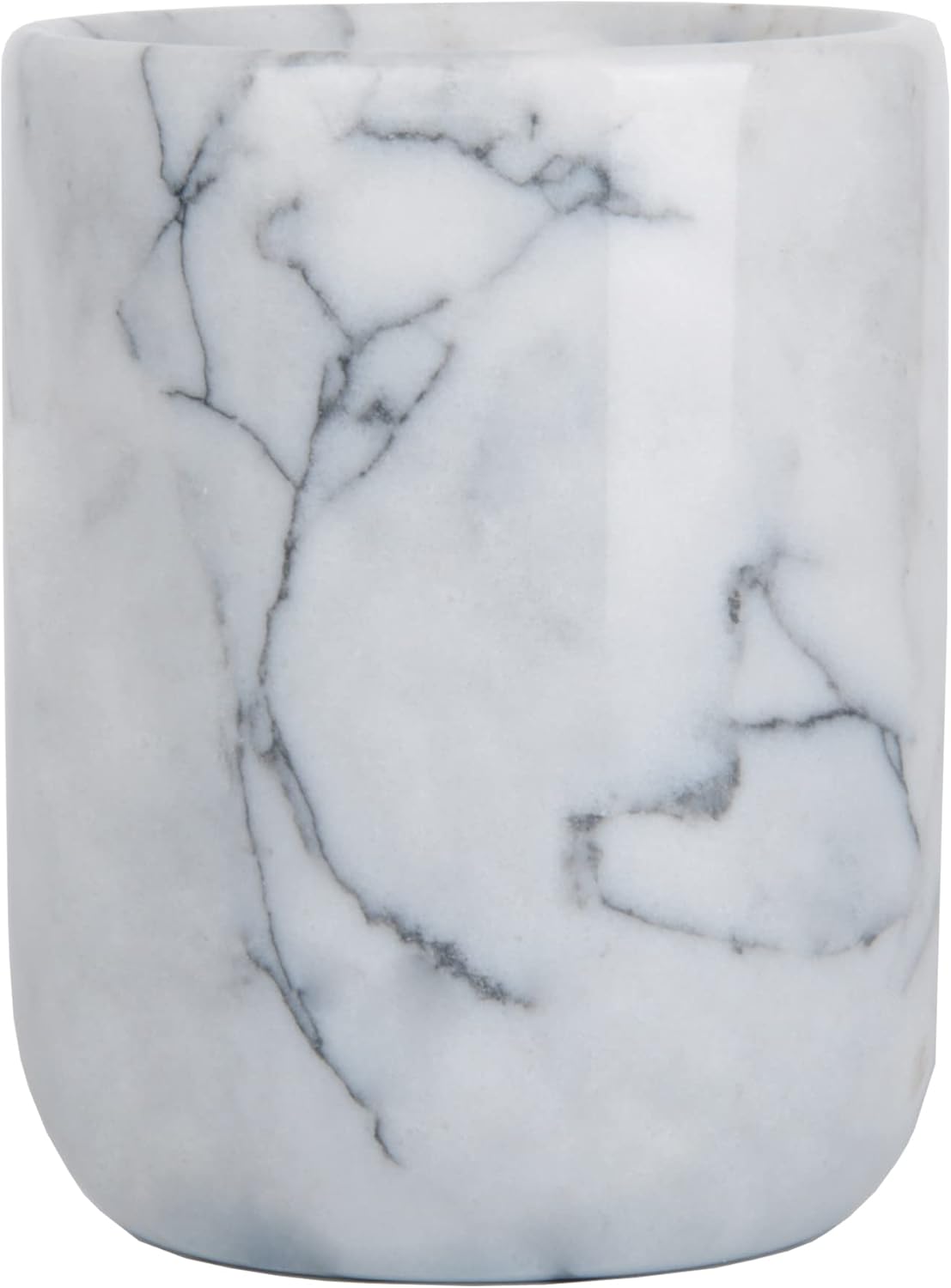 Handmade Marble Toothbrush Holder - White