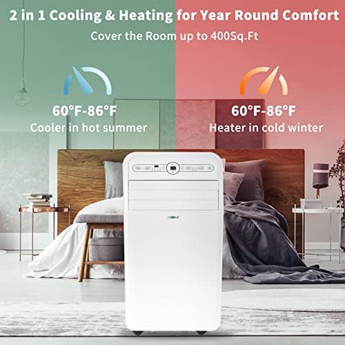 Uhome 12000 BTU Portable AC Heater Combo Unit with Window Kit White