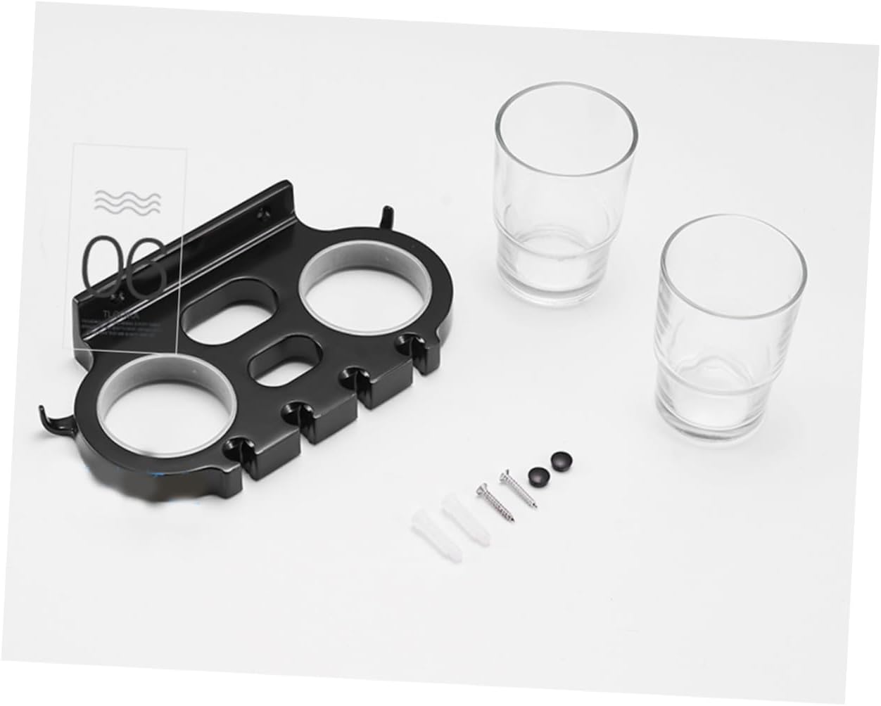 ABOOFAN Punch Toothbrush Holder Black Aluminum