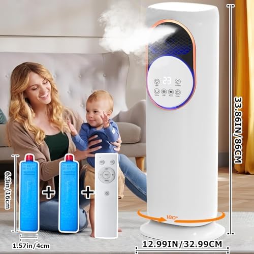 XWLAI Bladeless Tower Fan and Heater Combo with Humidifier