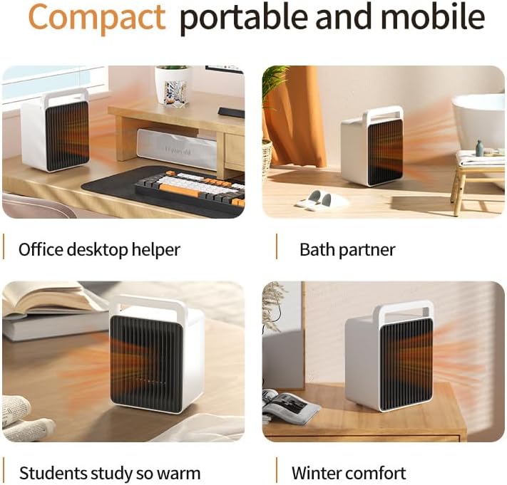 LAMZZP 900W Portable Ceramic Space Heater for Small Rooms