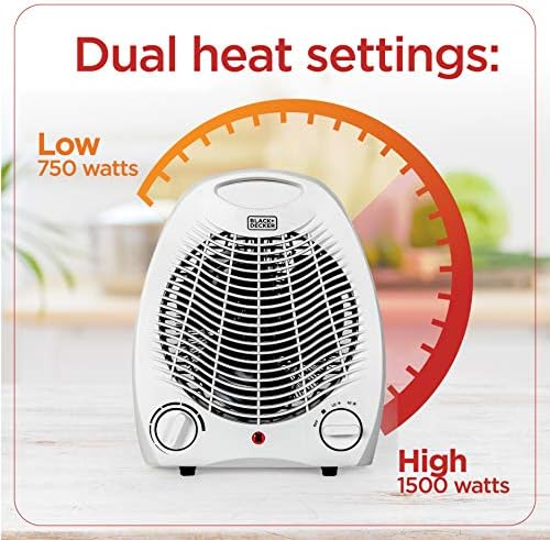 BLACKDECKER 2-in-1 Desktop Heater Fan White