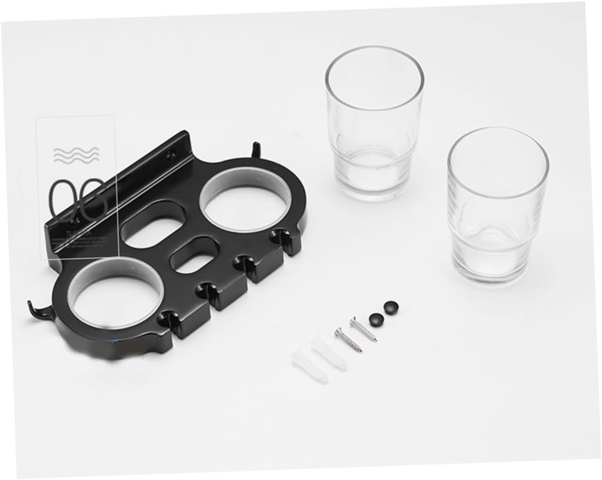 BUGUUYO Punch Toothbrush Holder with Hooks and Cups 1