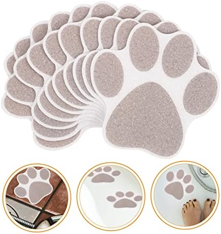FONDOTIN Non-Slip Shower Floor Stickers 10pcs Paw Decals 1