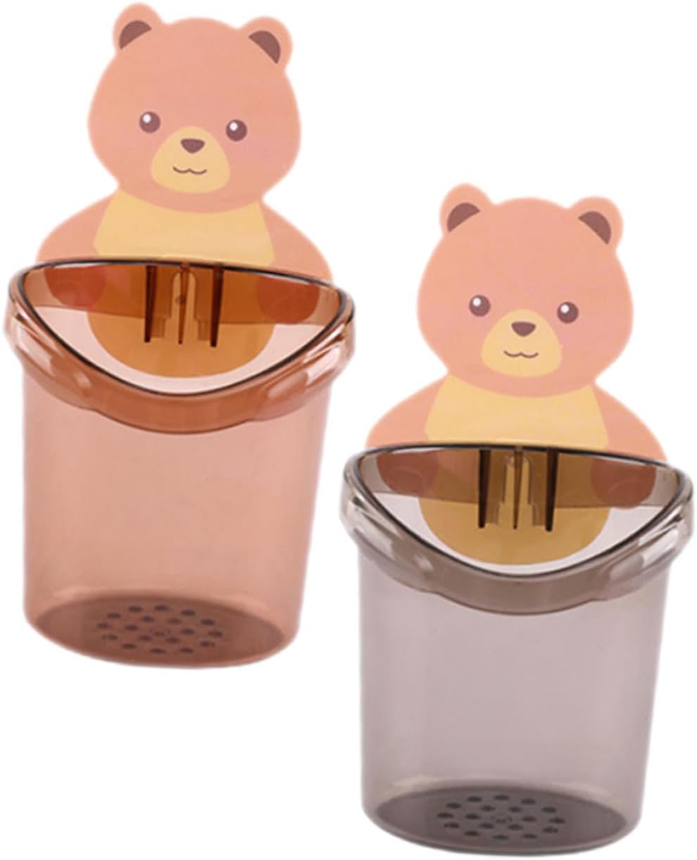 2pcs Cartoon Wall-Mounted Toothbrush Holder for Boys and Girls
