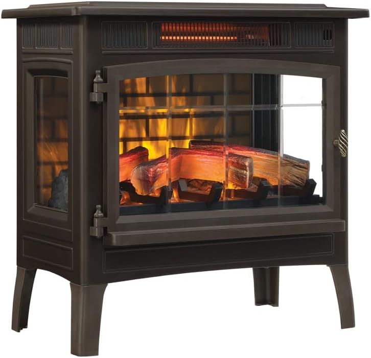 Duraflame Electric Fireplace Stove with 3D Flame Effect Bronze