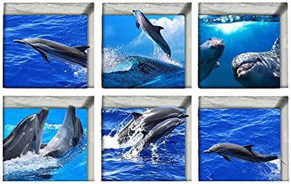 AILEGOU 3D Non-Slip Bathtub Stickers with Dolphins - 6 Pieces