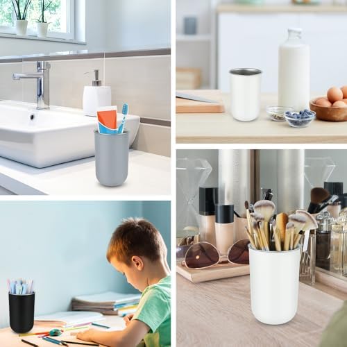3PCS Toothbrush Cups 350ml Stainless Steel Holder