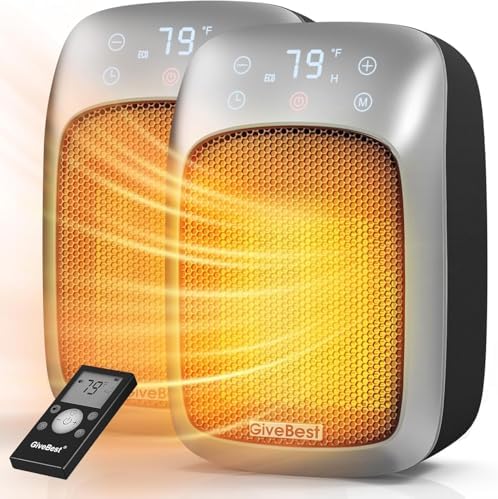 GiveBest 2 Pcs 800W Wall Heater with Remote and LED Display