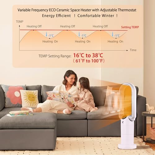 Ocean Loong 1500W Space Heater and Bladeless Fan Combo White