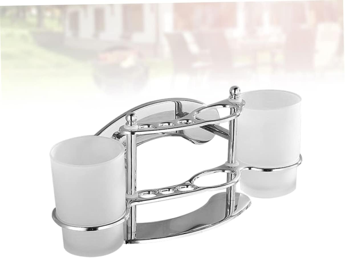 PRETYZOOM Wall Mount Toothbrush Holder with Cup