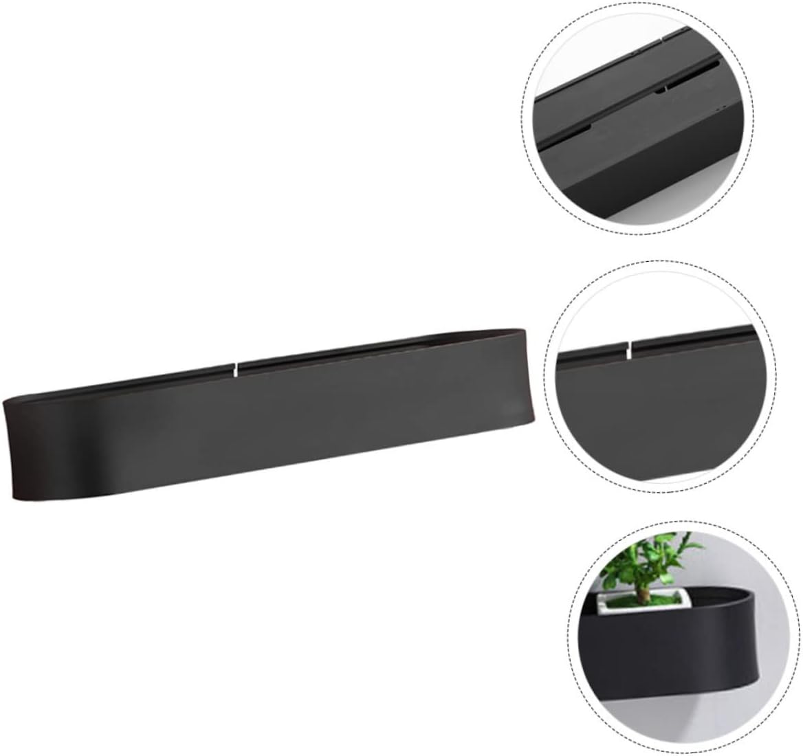 BUGUUYO Wall Mounted Rack Black Aluminum