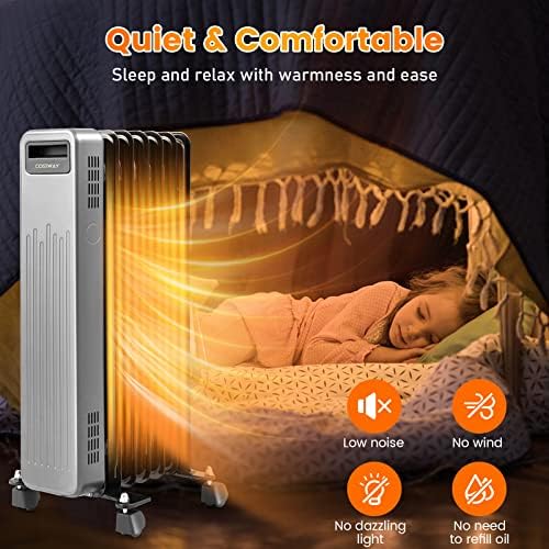 COSTWAY 1500W Oil Filled Radiator Heater with 3 Heat Levels
