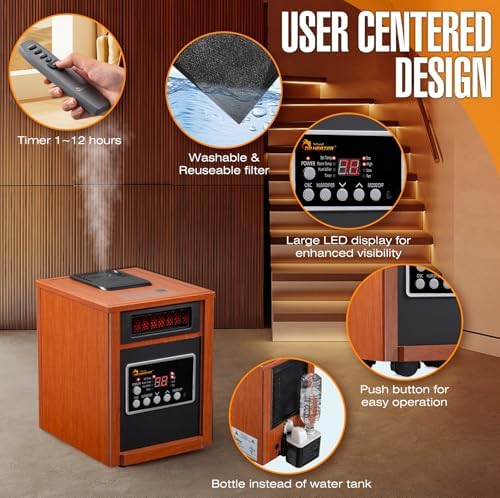 Dr Infrared Heater DR-998 1500W Portable with Humidifier