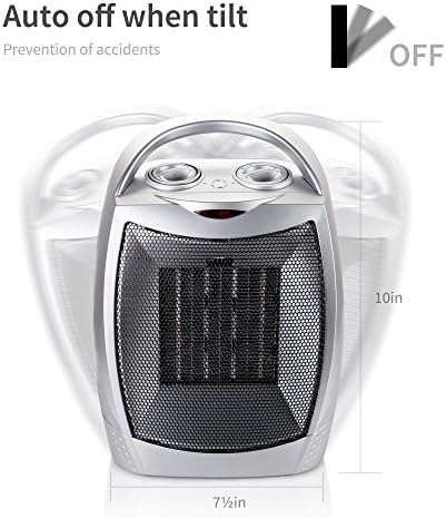 Moonflor 1500W Silver Space Heater with Safety Features