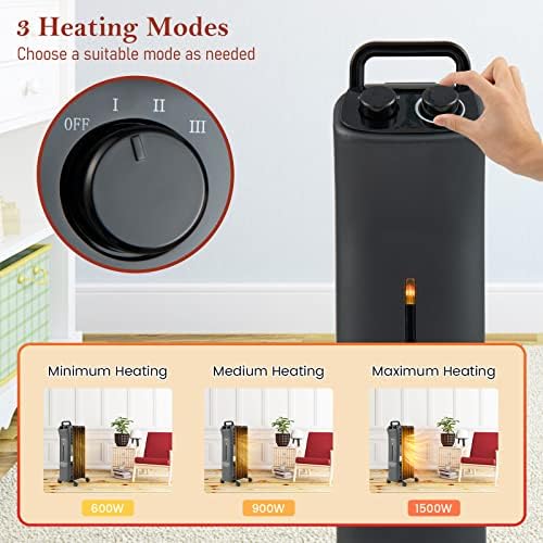 Tangkula 1500W Oil Filled Heater with 3 Modes and Thermostat