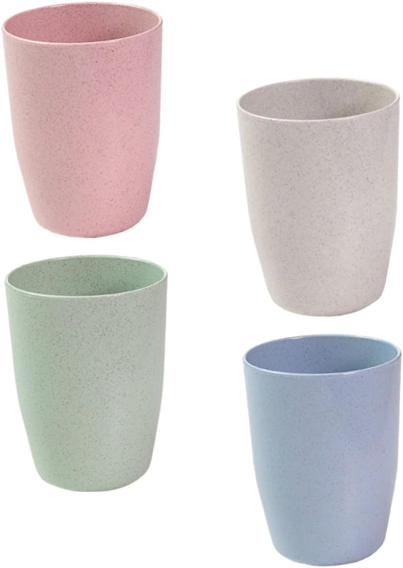 4pcs Wheatstraw Toothbrush Holder Cups for Bathroom