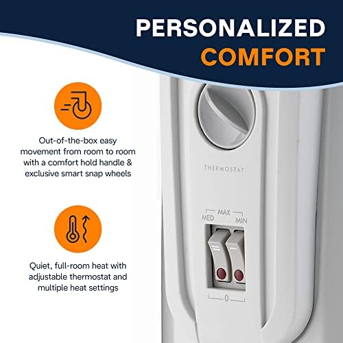 DeLonghi 1500W Oil Filled Radiator Heater with ComfortTemp