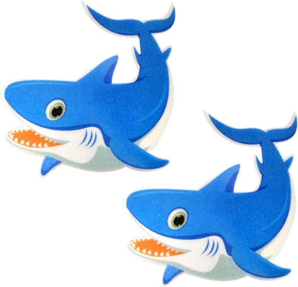 Cabilock 5pcs Non-Slip Frosted Shark Stickers for Bathroom Safety