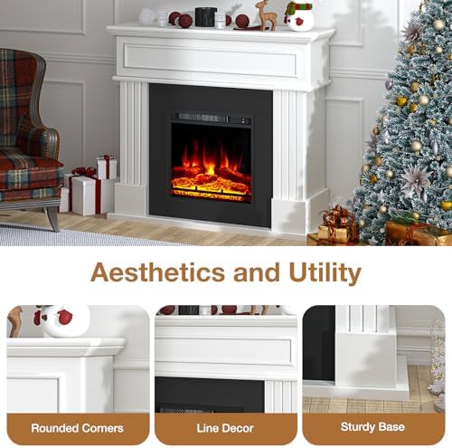 oneinmil Electric Fireplace with Mantel and TV Stand
