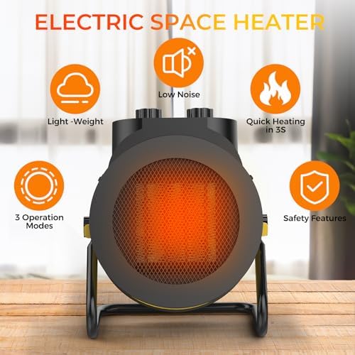 Elevoke 1500W PTC Electric Space Heater with 90 Adjustable Angle