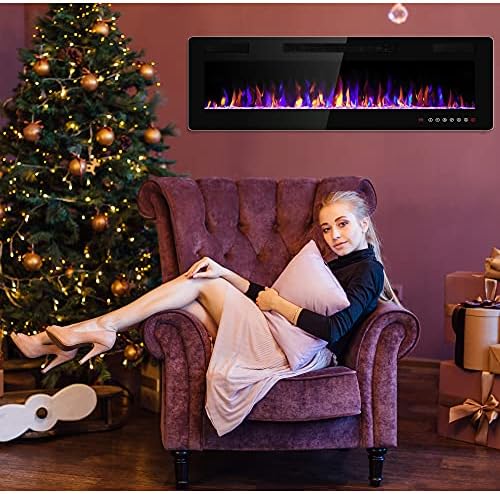 50 Inch Electric Fireplace with Timer and Remote Control