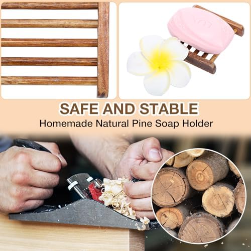 Amyhill 25 Pcs Bamboo Soap Dish for Bathroom