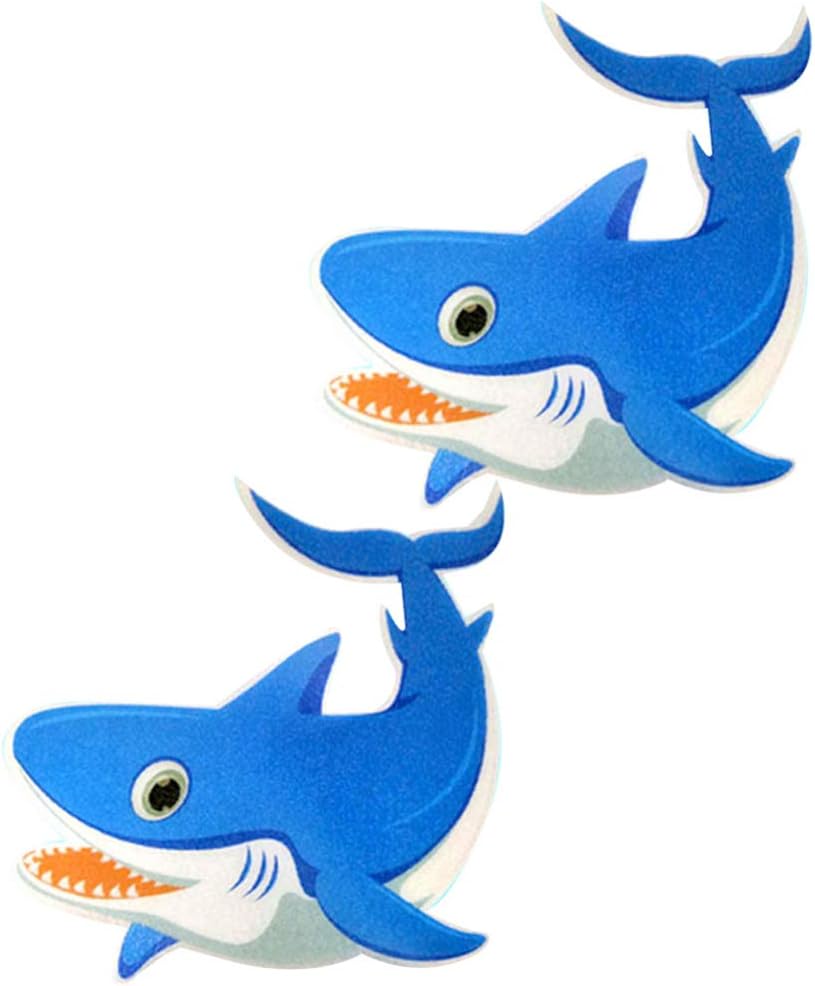 Cabilock 5pcs Non-Slip Frosted Shark Stickers for Bathroom Safety