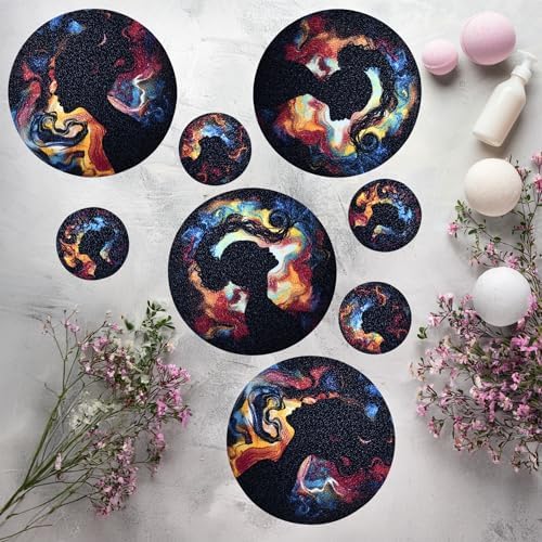 Leluca Non Slip Bathtub Stickers - 8 PCS Woman Head Silhouette Decals