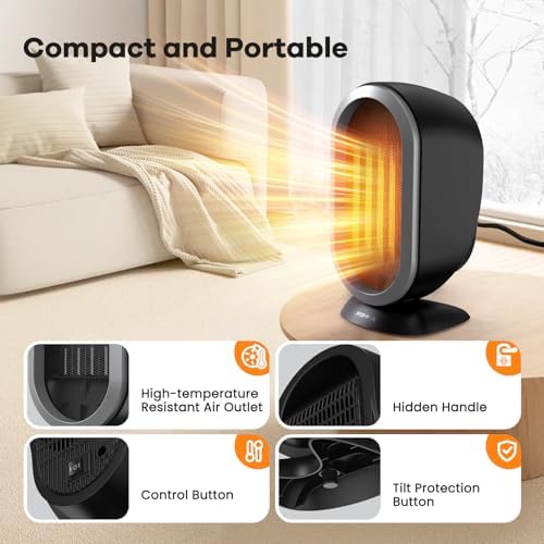 Bubbacare 2S Fast Ceramic Space Heater with Safety Features