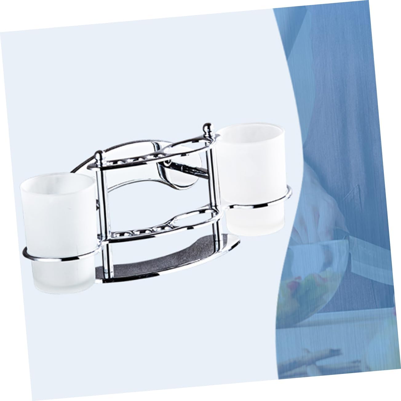 Bathroom Holder Wall-Mounted Toothbrush Cup Holder White
