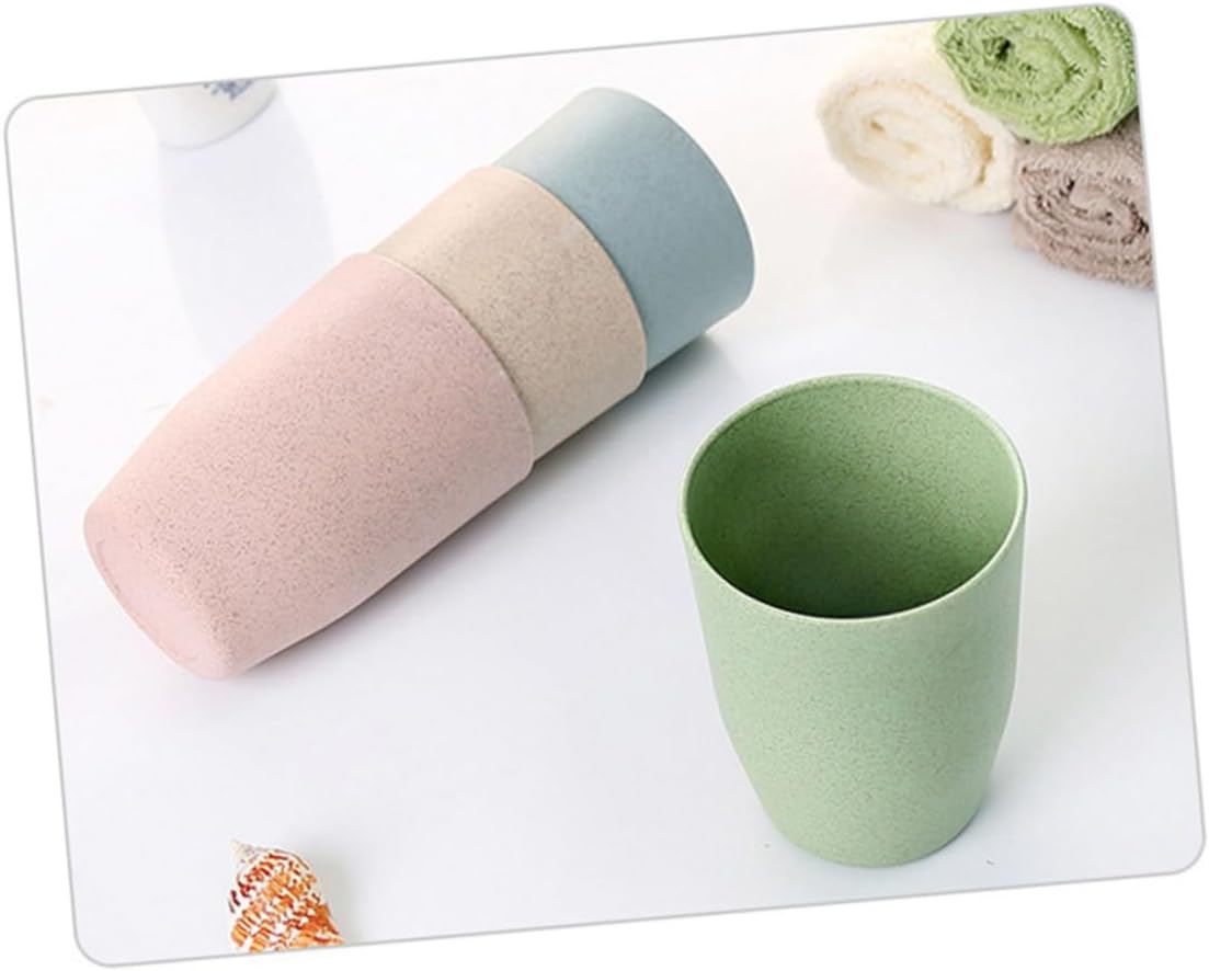 ETHZZLE Lightweight Stackable Wheat Straw Gargle Tumbler Cup for Adults and Kids