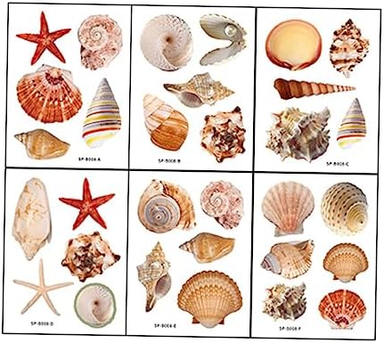 Happyyami 6 Sheets Seashell Bathtub Stickers