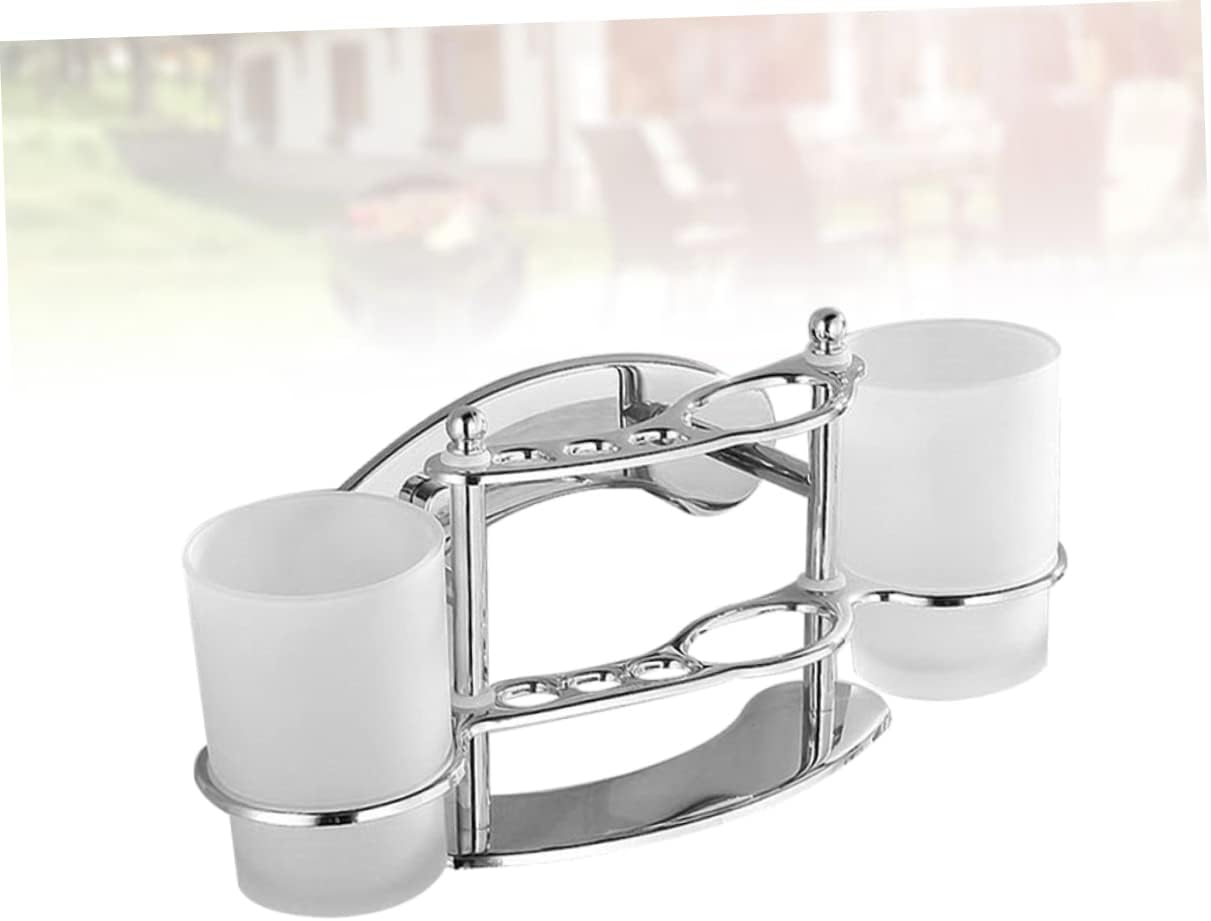 COOLHIYA Wall Mounted Toothbrush Holder with Cup