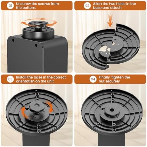 Riseon 1500W Electric Fireplace Heater with Remote Child Lock and 3D Flame