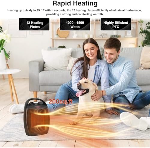 Lutntc 1500W Portable Space Heater - Quiet Safe