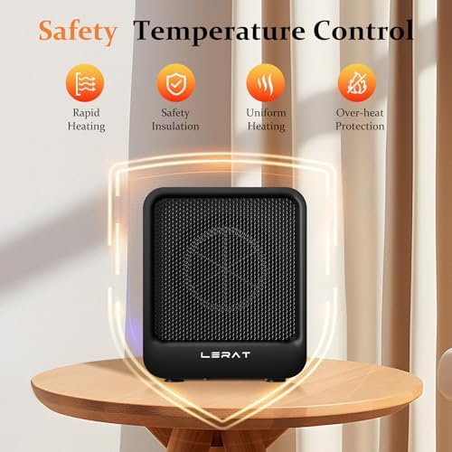 Lerat 500W Electric Space Heater with 2 Speeds Black
