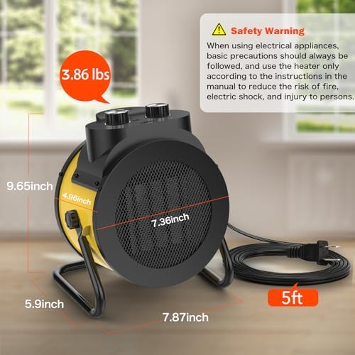 Elevoke 1500W PTC Electric Space Heater with 90 Adjustable Angle