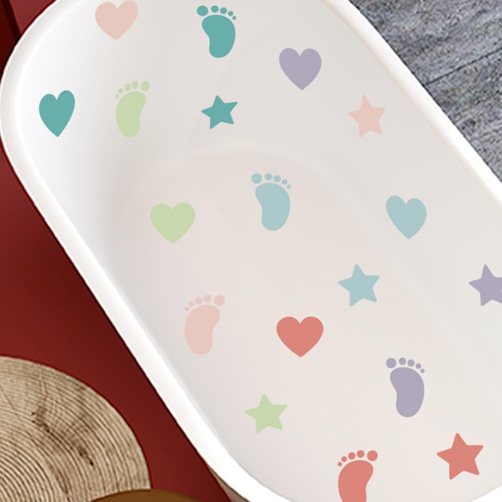 HOMSFOU Non-Slip Bathtub Stickers 6 Sheets PVC Design